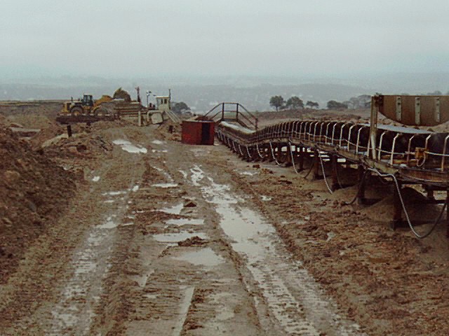 Muddy road to breakdown location, but at least the rain's stopped.