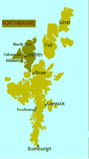 Shetland Map detailing Northmavine