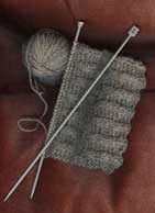 Knitting from a pattern in progress.