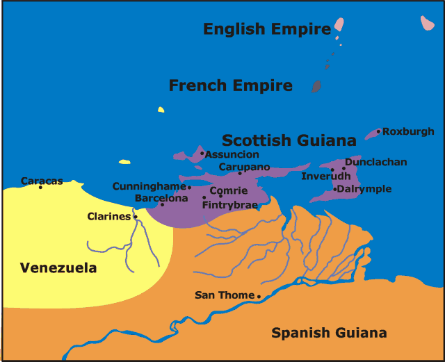 Map of Scottish Guiana, on the eve of the French Revolution
