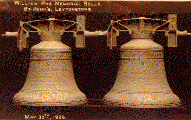Postcard of the two Gillett and Johnson bells