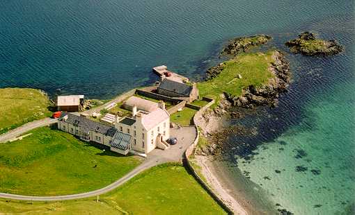 Burrastow House from the air.