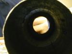 Cell and mirror mounted in the tube.  Note the reflection of the photographer's fingers