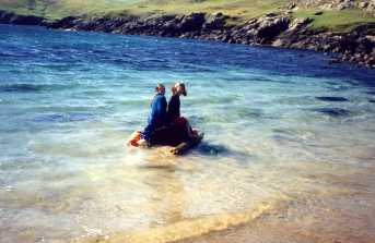 Sitting comfortably on a raft