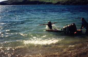 Falling off the raft into the cold North Sea