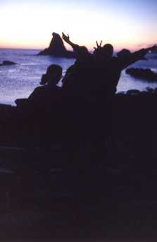 Silhouette against the Atlantic Ocean