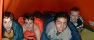 Two photos together - inside a Force 10 tent (sightly distorted)