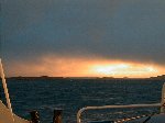 Beautiful sky on the ferry on the way to Yell