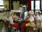 The canteen staff at meal time