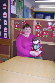 Mrs. Wiles with Ellie the Explorer