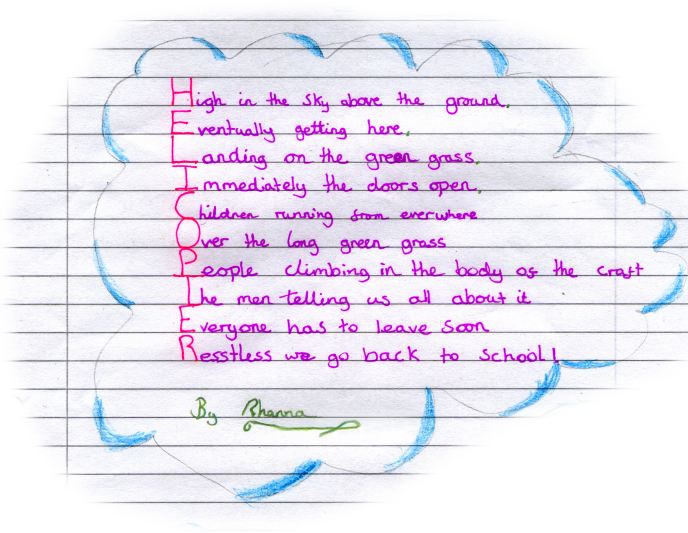 A pupil's poem, scanned.