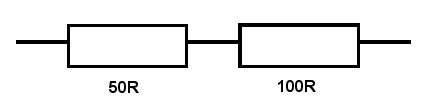 50R and 100R in series