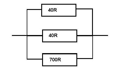 40R, 40R and 700R in parallel