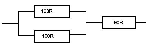 100R, 100R in parallel, plus 90R in series