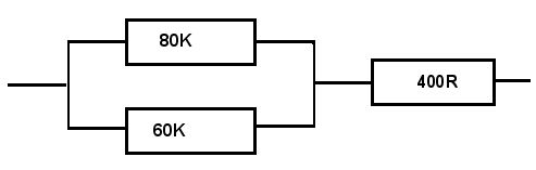 80K, 60K in parallel, plus 400R in series