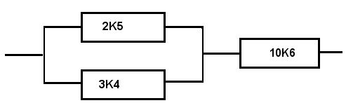 2K5, 3K4 in parallel, plus 10K6 in series