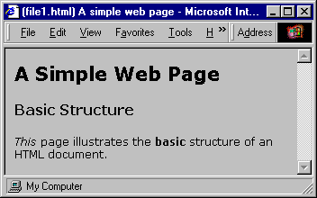 A simple web page