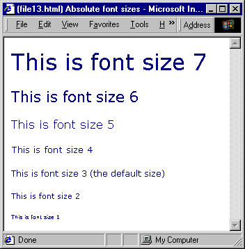 Absolute font sizes