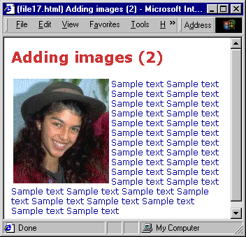 An in-line image floated to the left, with the text wrapping around it