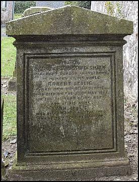 The stone in memory of Robert Leslie and Ann Leslie in Cameron parish churchyard. 