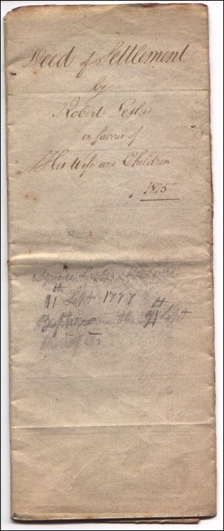 The front of Robert Leslie's will. 