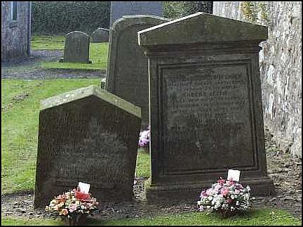 The three gravestones in Cameron parish churchyard