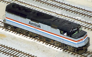 For comparison, a model Amtrak locomotive