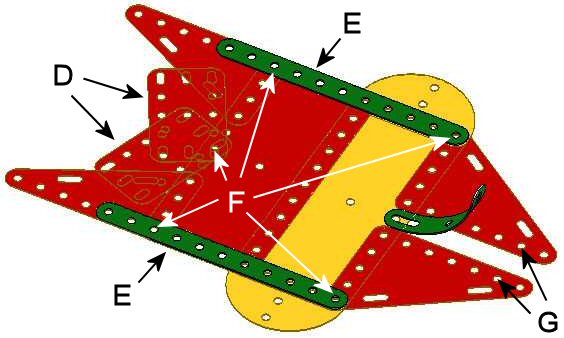 Meccano flexible triangular plate part 224 