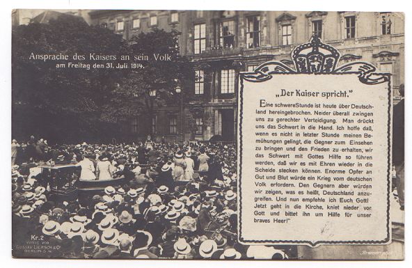 A German postcard from the start of the war.