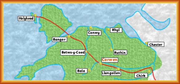 map of North Wales