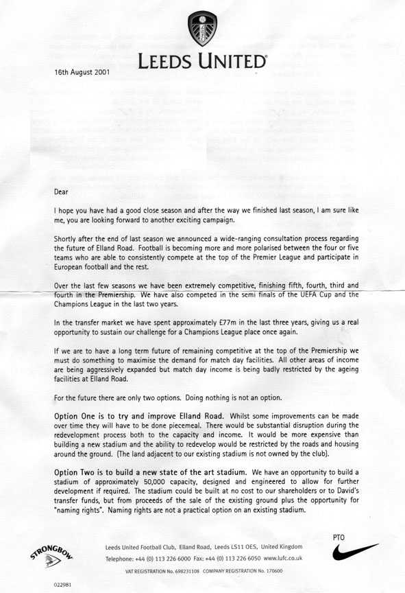 Letter to ST holders page 1