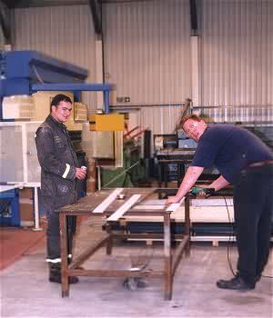 Marking up and fabricating.