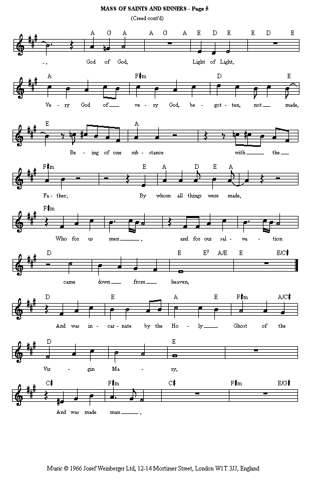(page five of 'A Mass of Saints and Sinners' 
 sheet music in *.gif format)