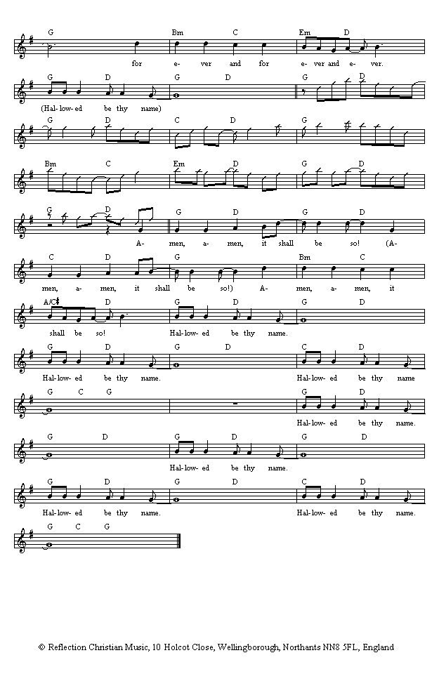 (Page Two of 'Caribbean Lord's Prayer' sheet music in *.gif format)