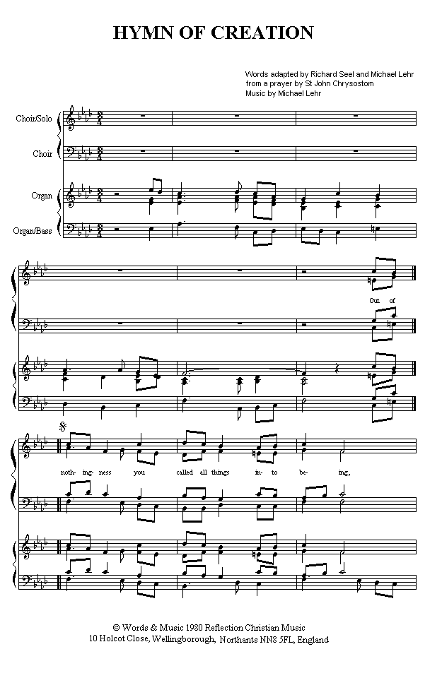 (Page 1 of 'Hymn of Creation' sheet music in *.gif format)