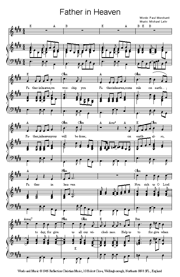 (page one of 'Father in Heaven' sheet music in *.gif format)
