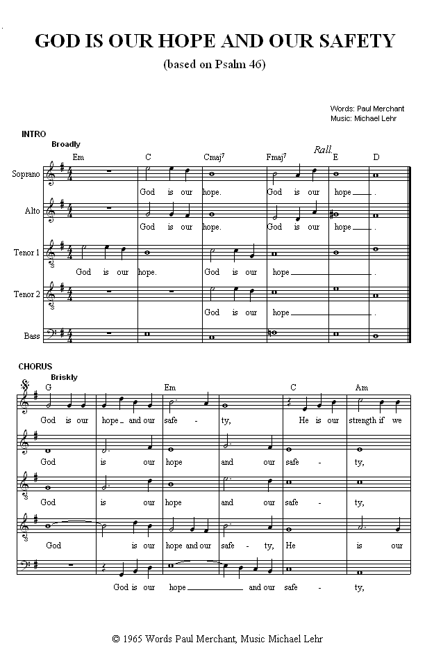 (Page One of God Is Our Hope sheet music in *.gif format)