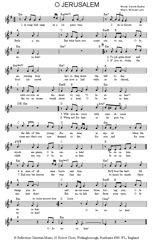 ('O Jerusalem' sheet music in *.gif format)
