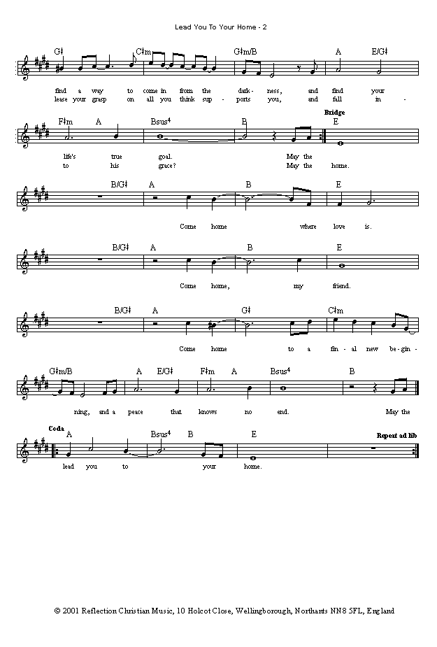 (Page Two of 'Lead You To Your Home' sheet music in *.gif format)