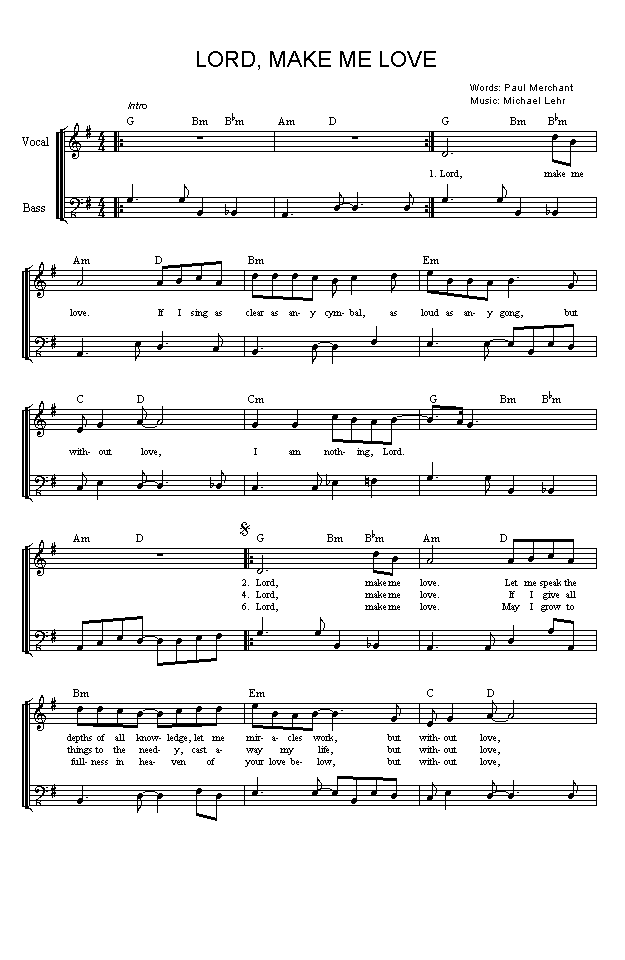 (page one of 'Lord, Make Me Love' sheet music in *.gif format)