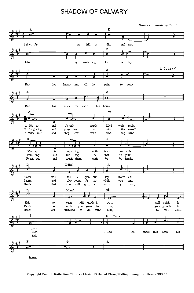 ('Shadow of Calvary' sheet music in *.gif format)