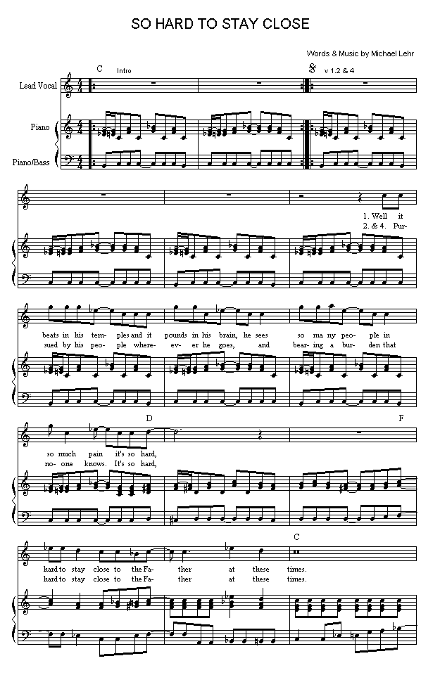 (page one of 'So Hard to Stay Close' sheet music in *.gif format)