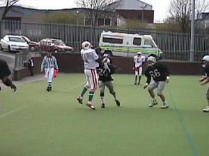 Roy Davies hauls in  a TD