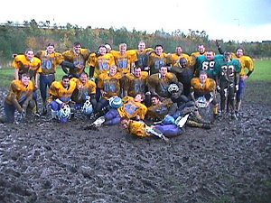 Muddy Hurricanes after the game.