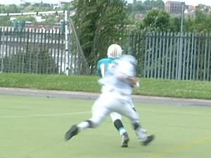 David Nimmins races into the endzone.