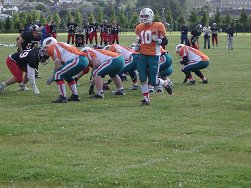 Rogers in motion prior to the pass from Nimmins