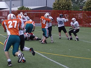 Chester QB James Keogh goes for the pass on 2nd down from his 10-yard line