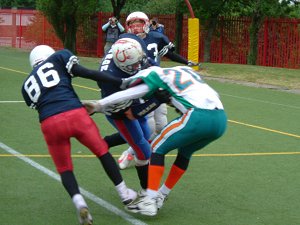 Ed Morgan fights his way into the endzone