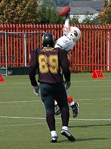 Rod Petrie with a one handed leaping interception