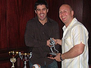 David Wilson presents Dr Duncan French with the Players' Player Award